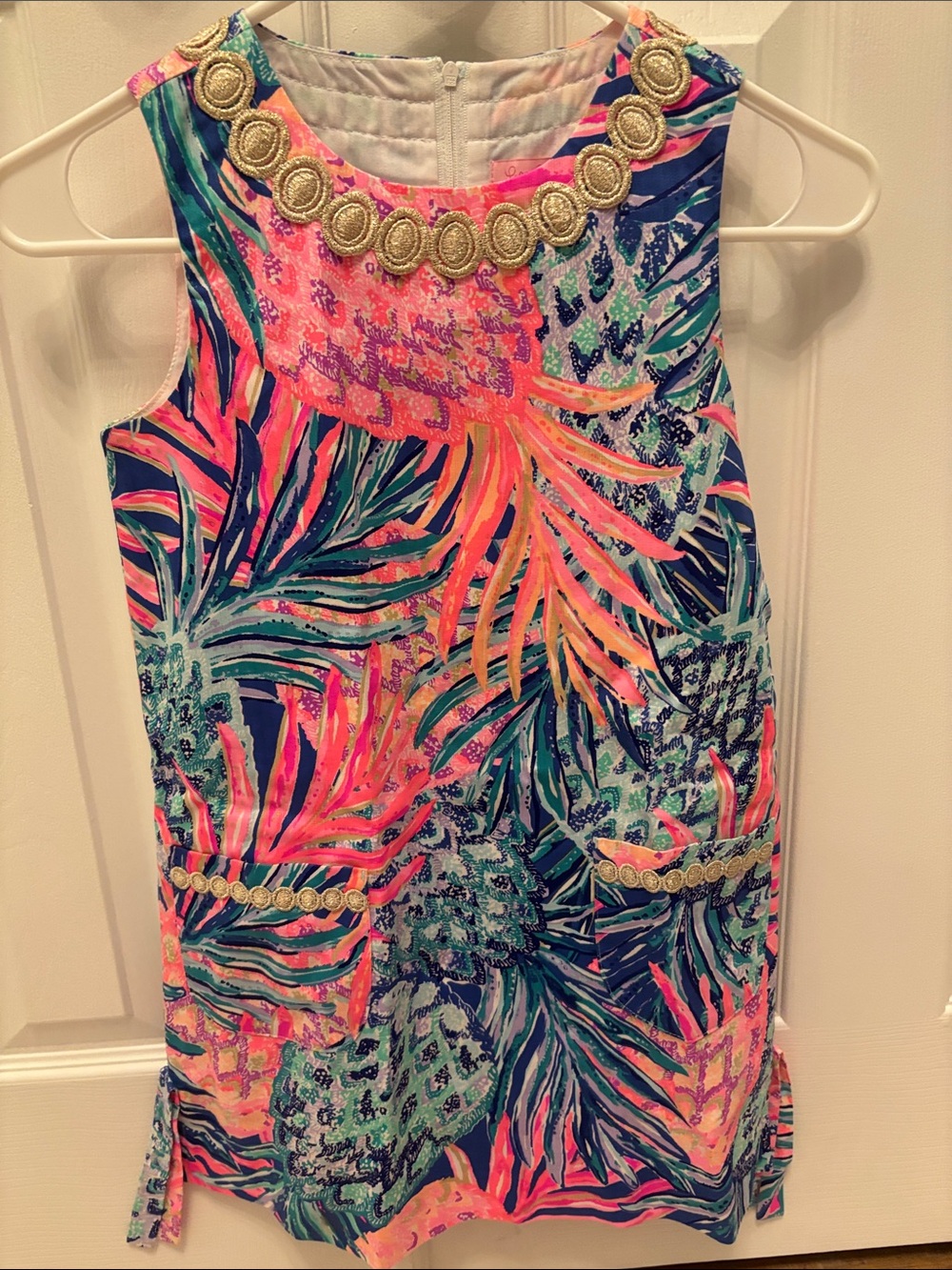 Lilly Pulitzer Tropical Print Shift Dress in Navy, Pink, Green